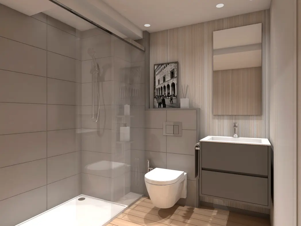 Proyecto 3d De Interiorismo Con Cad | Bano Particular | 1