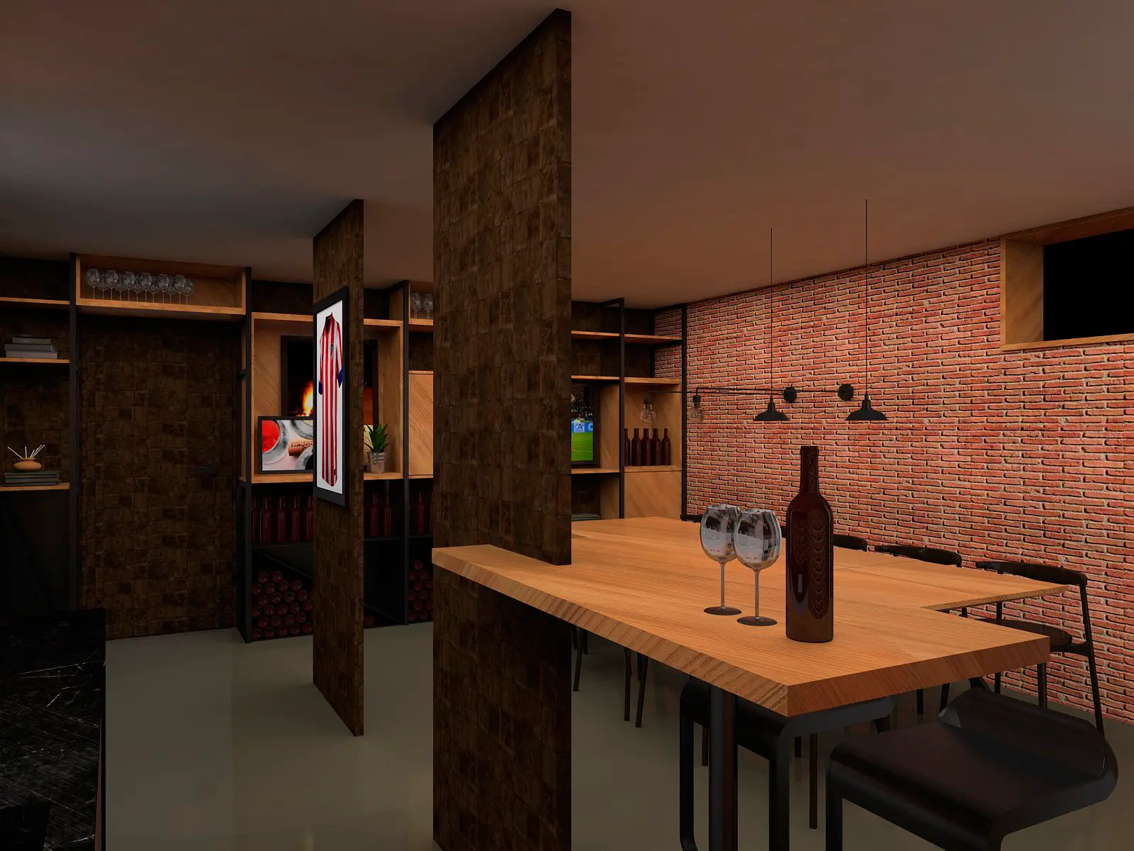 Proyecto 3d De Interiorismo Con Cad | Bodega Unifamiliar 02 | 1
