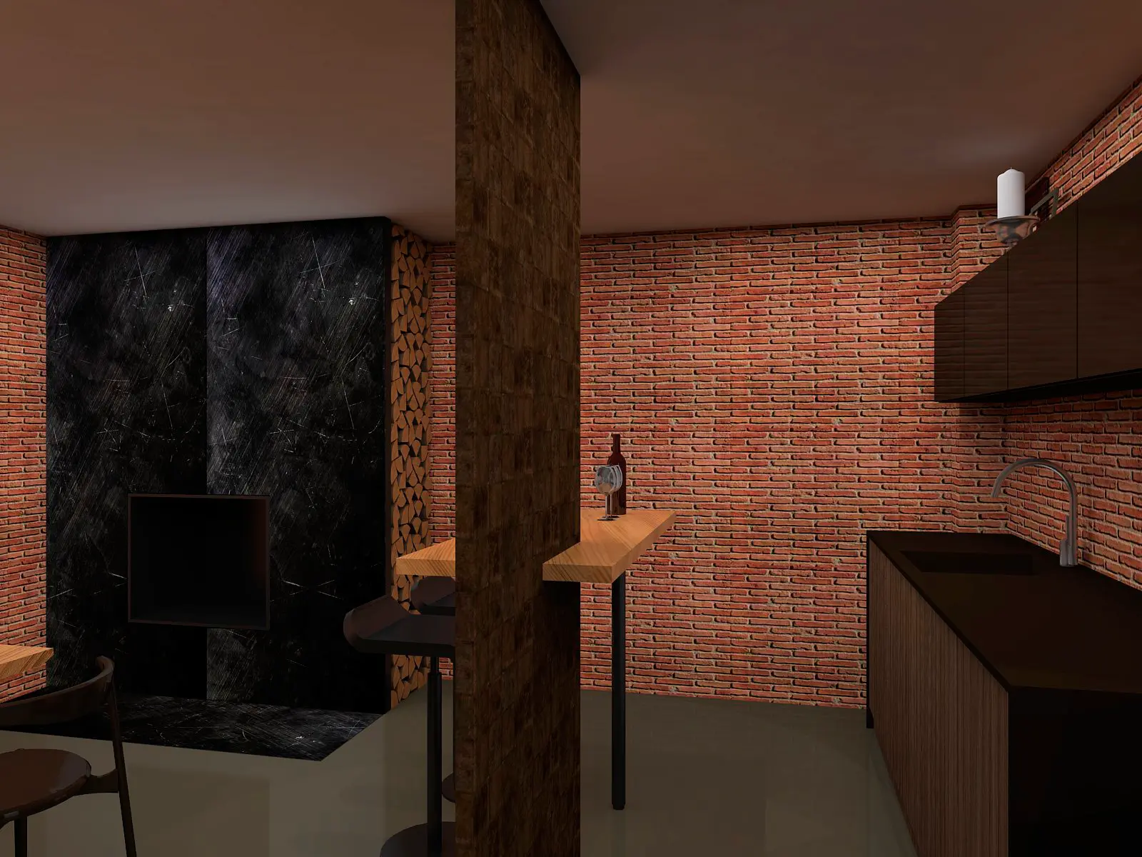 Proyecto 3d De Interiorismo Con Cad | Bodega Unifamiliar 02 | 3